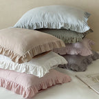 Pillowcase Set Ruffled Pre-Washed Linen Set of 2