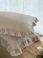 Pillowcase Set Ruffled Pre-Washed Linen Set of 2