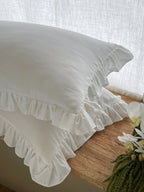 Pillowcase Set Ruffled Pre-Washed Linen Set of 2