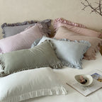 Pillowcase Set Ruffled Pre-Washed Linen Set of 2