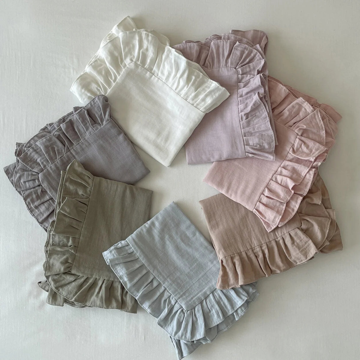Pillowcase Set Ruffled Pre-Washed Linen Set of 2