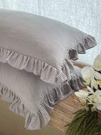 Pillowcase Set Ruffled Pre-Washed Linen Set of 2