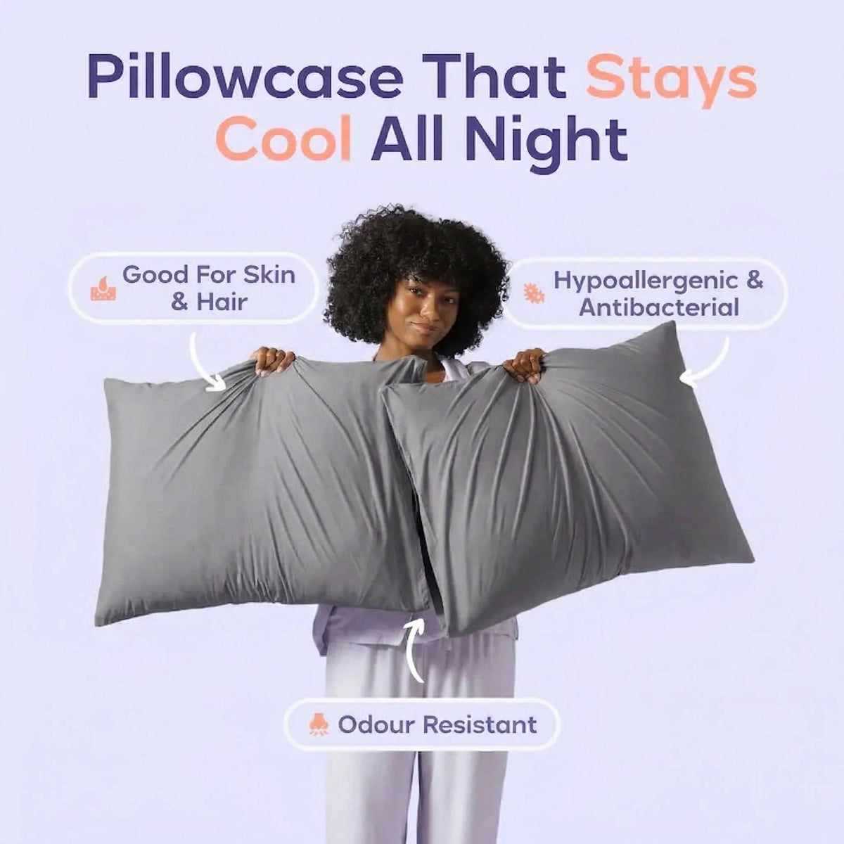 Pillowcase Set Silky Cooling Moisture-Wicking Two-Pack