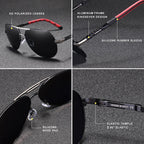Pilot Sunglasses Polarized UV400 Aluminum Frame