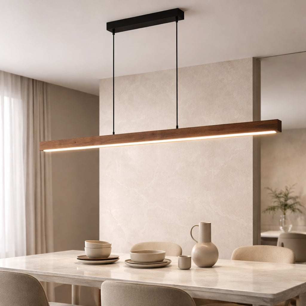 Pine & Black Walnut Energy-Efficient LED Pendant Light