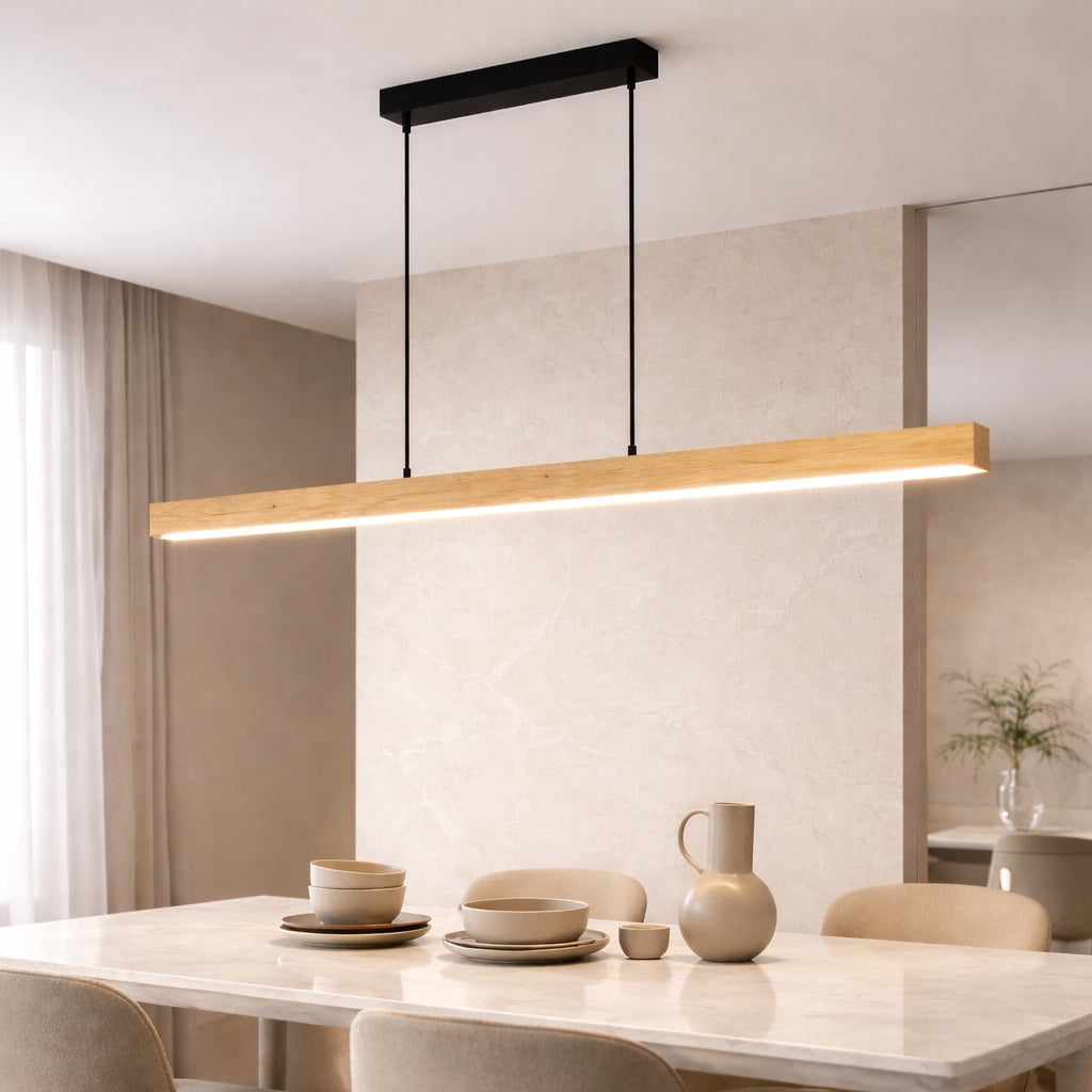 Pine & Black Walnut Energy-Efficient LED Pendant Light