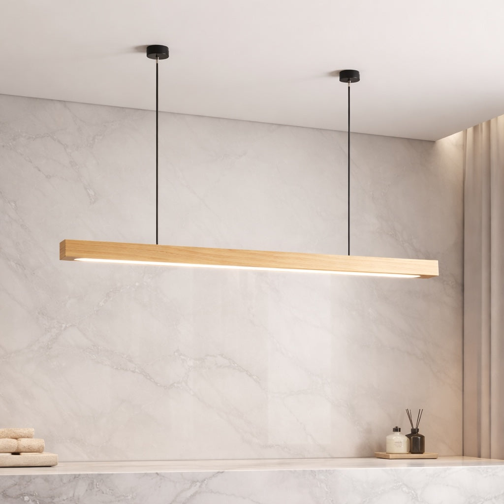 Pine & Black Walnut Energy-Efficient LED Pendant Light
