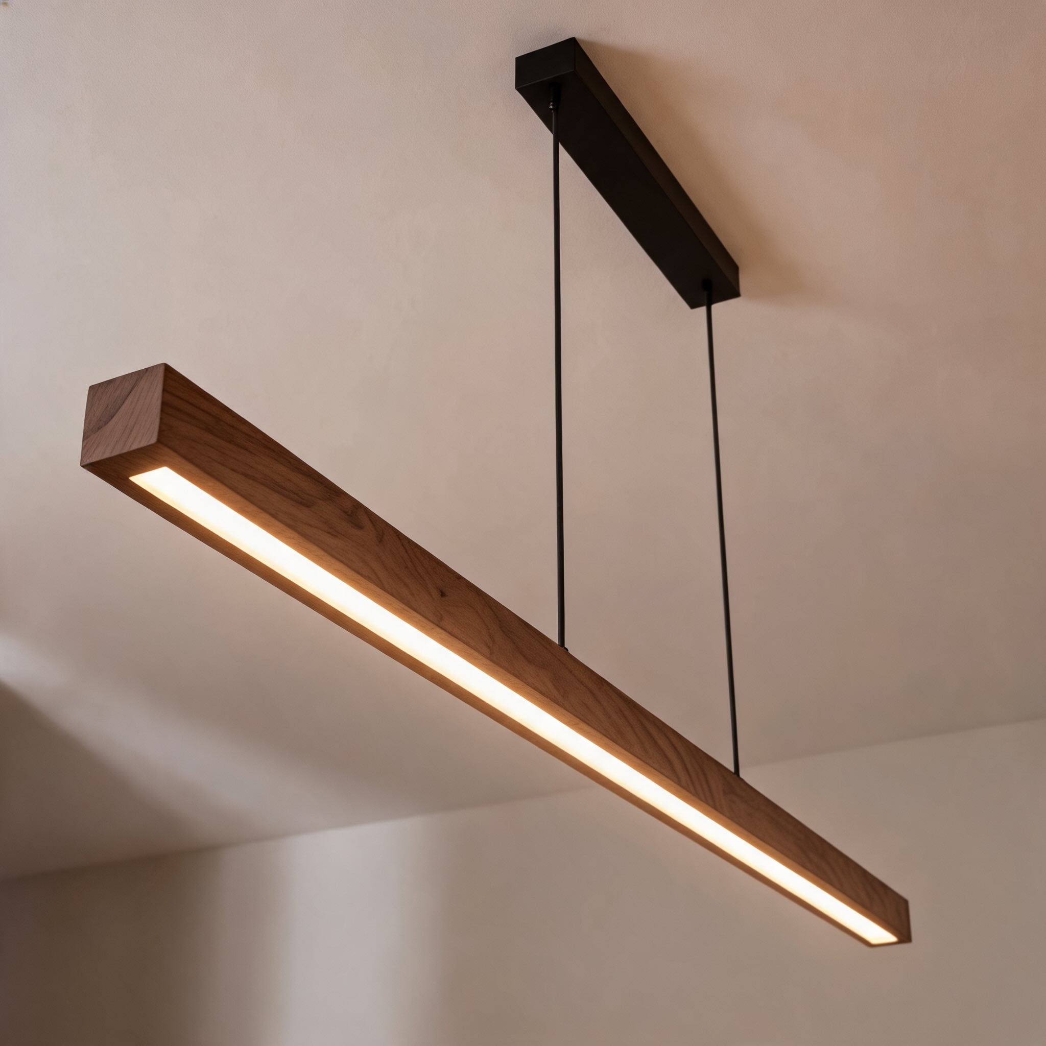 Pine & Black Walnut Energy-Efficient LED Pendant Light