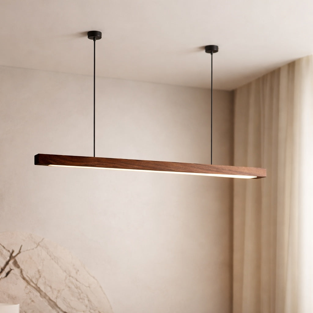Pine & Black Walnut Energy-Efficient LED Pendant Light