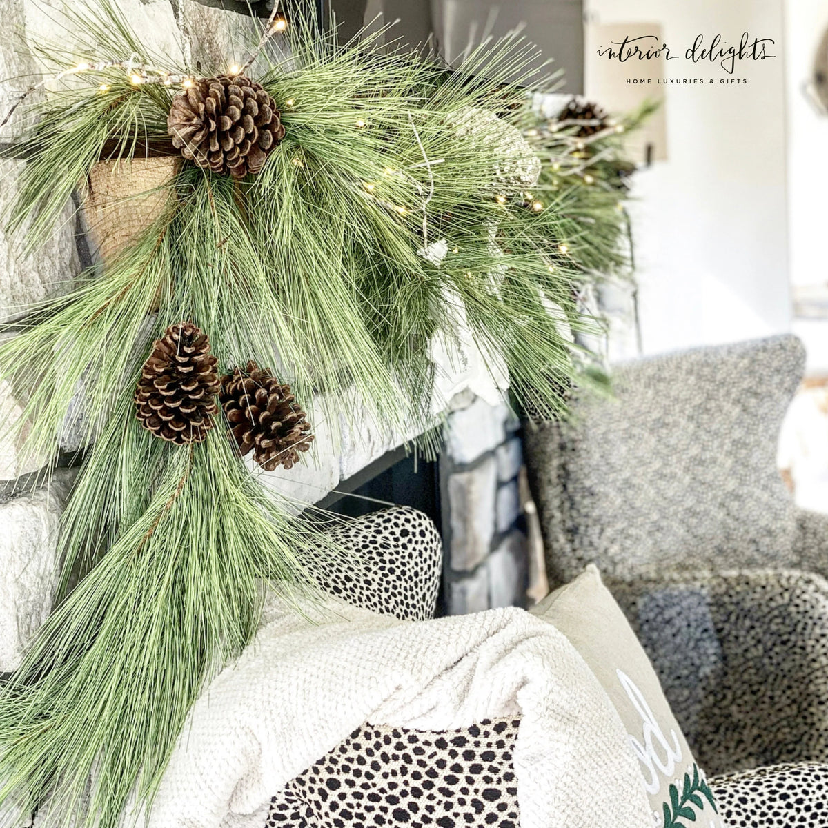 Pine Garland 6 Foot Long Needles & Pinecones