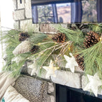 Pine Garland 6 Foot Long Needles & Pinecones