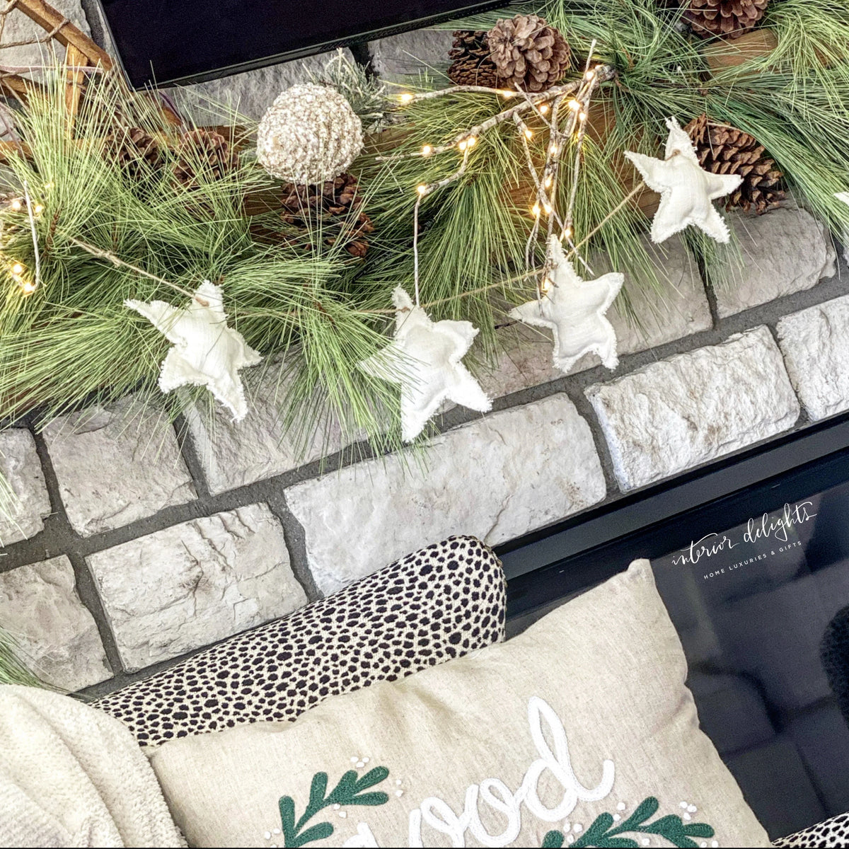 Pine Garland 6 Foot Long Needles & Pinecones