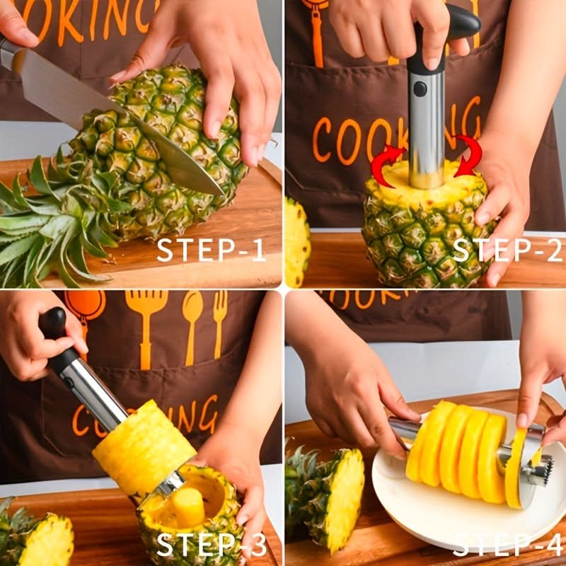 Pineapple Corer & Slicer Stainless Steel Blade Ergonomic Handle