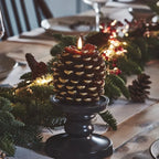 Pinecone Candle Flameless Flickering LED Remote & Timer