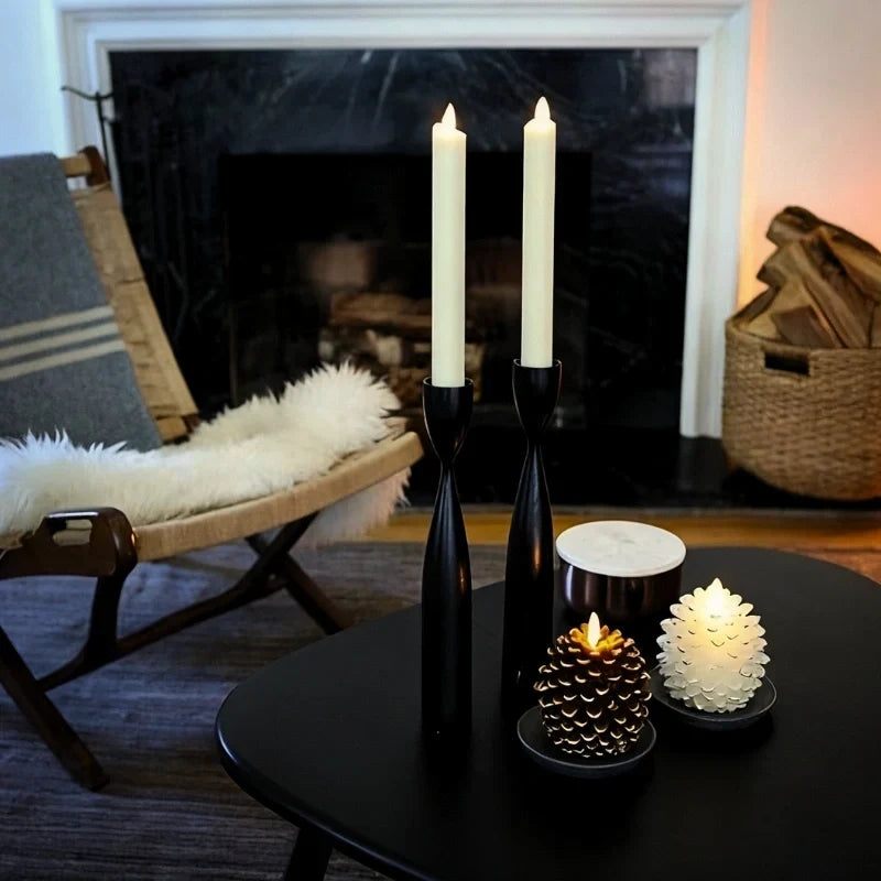 Pinecone Candle Flameless Flickering LED Remote & Timer