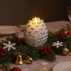 Pinecone Candle Flameless Flickering LED Remote & Timer