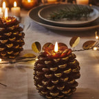 Pinecone Candle Flameless Flickering LED Remote & Timer
