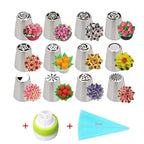 Piping Nozzle Set Floral Tips Stainless Steel Dishwasher Safe