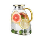 Pitcher Borosilicate Glass Heat-Resistant Stainless Steel Lid & Strainer