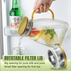 Pitcher Borosilicate Glass Heat-Resistant Stainless Steel Lid & Strainer