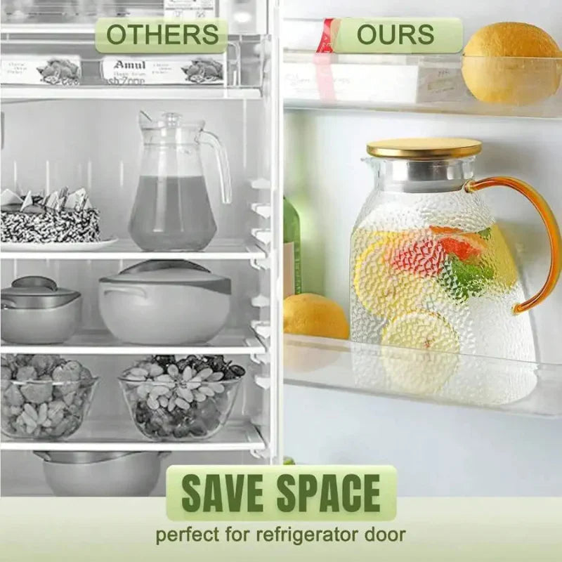 Pitcher Borosilicate Glass Heat-Resistant Stainless Steel Lid & Strainer