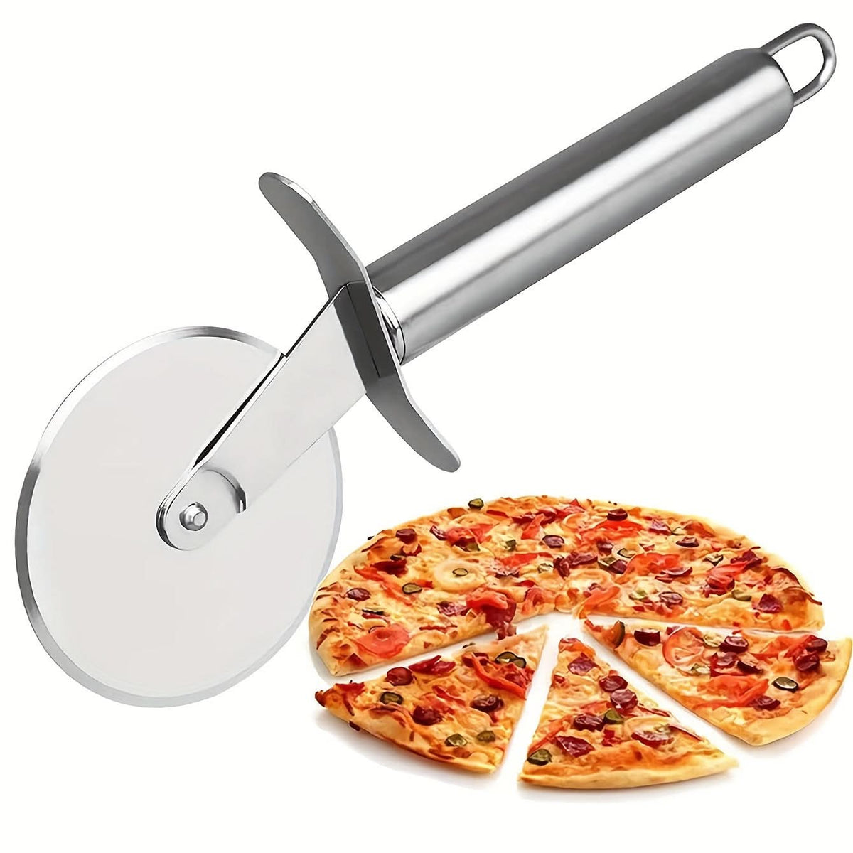 Pizza Cutter Stainless Steel Rolling Wheel Ergonomic Handle