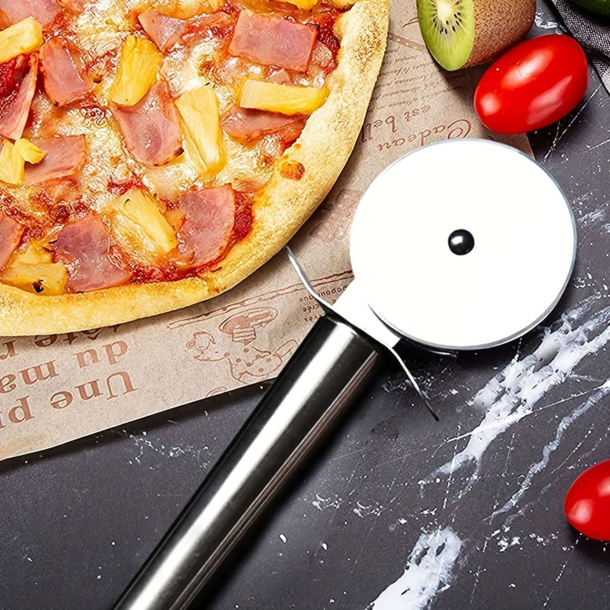 Pizza Cutter Stainless Steel Rolling Wheel Ergonomic Handle