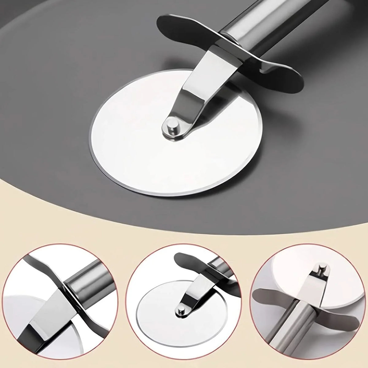 Pizza Cutter Stainless Steel Rolling Wheel Ergonomic Handle