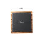 Pizza Serving Plate Acacia Wood Sleek Black Finish
