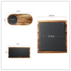 Pizza Serving Plate Acacia Wood Sleek Black Finish