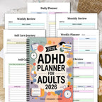 Planner Adult ADHD Structured Daily & Weekly Dated 2026