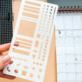 Planner Stencil Set Transparent Mylar Straight Lines & Checklists
