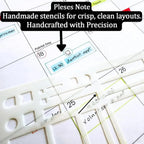 Planner Stencil Set Transparent Mylar Straight Lines & Checklists