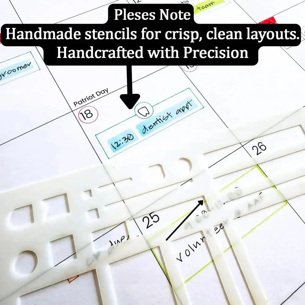 Planner Stencil Set Transparent Mylar Straight Lines & Checklists