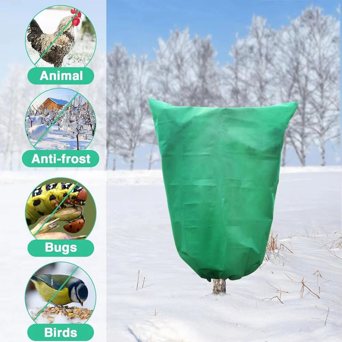 Plant Frost Cover Breathable Zippered & Drawstring