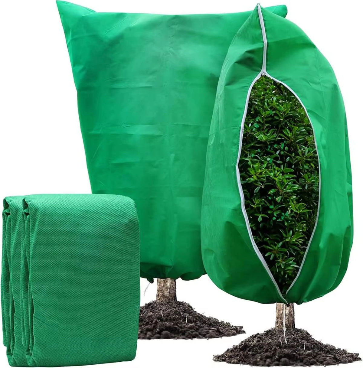 Plant Frost Protection Cover Breathable Nonwoven Zipper & Drawstring