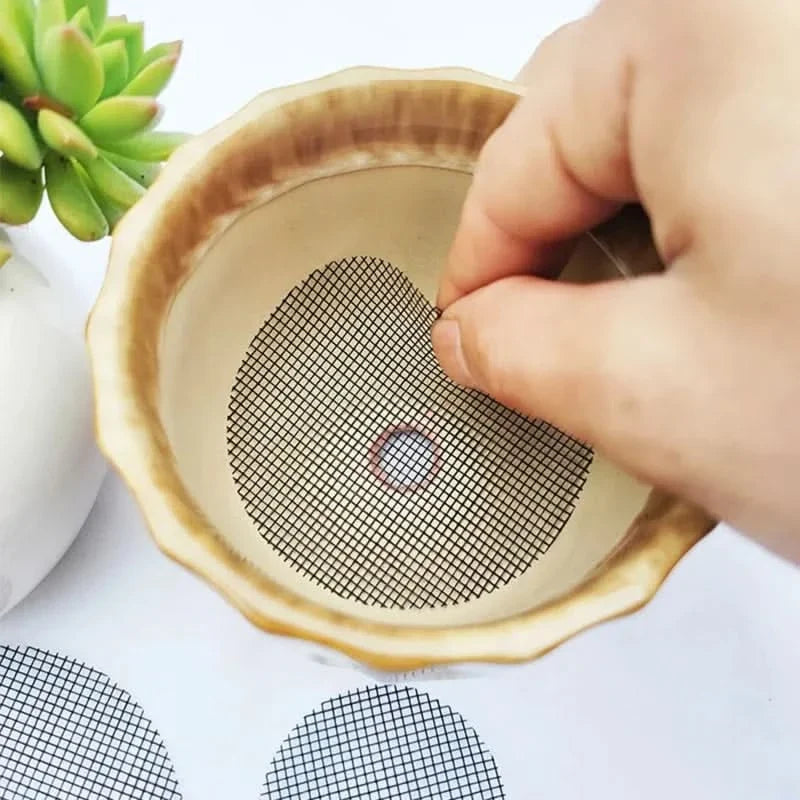 Plant Pot Drainage Screen Glass Fiber Prevents Soil Spillage