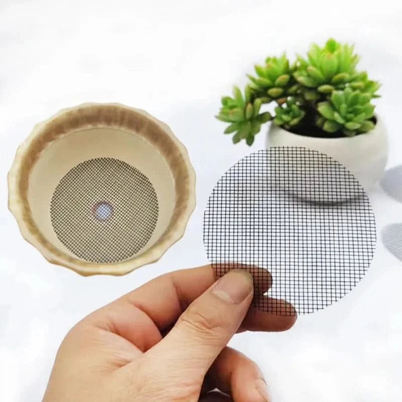 Plant Pot Drainage Screen Glass Fiber Prevents Soil Spillage