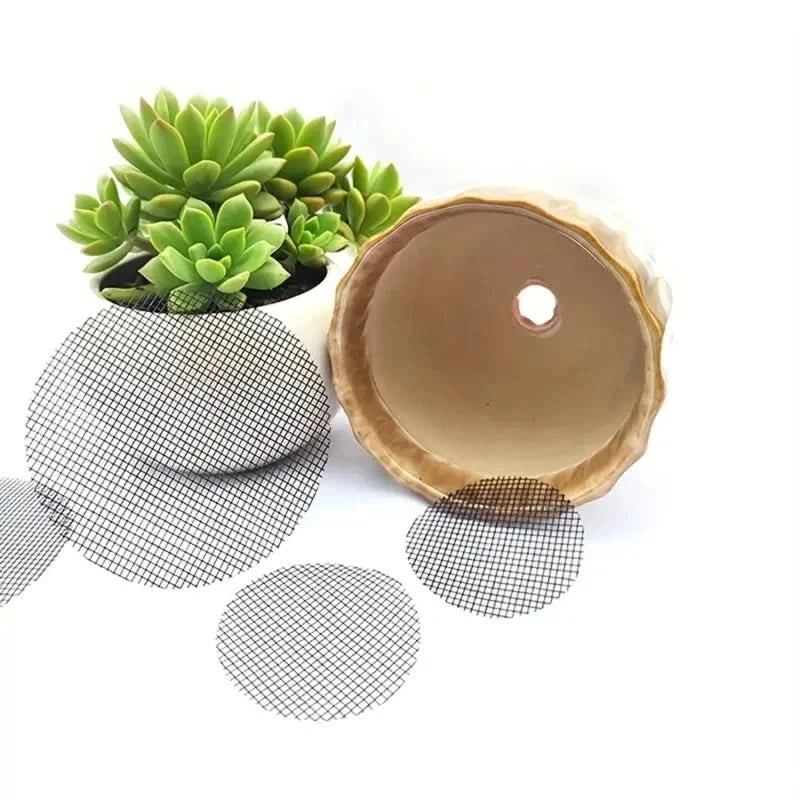 Plant Pot Drainage Screen Glass Fiber Prevents Soil Spillage