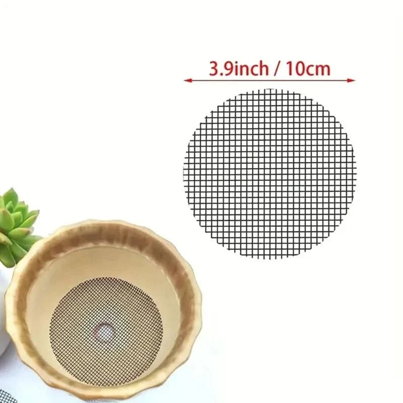Plant Pot Drainage Screen Glass Fiber Prevents Soil Spillage