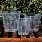 Plant Pot Set Clear Plastic Drainage Pack of 12