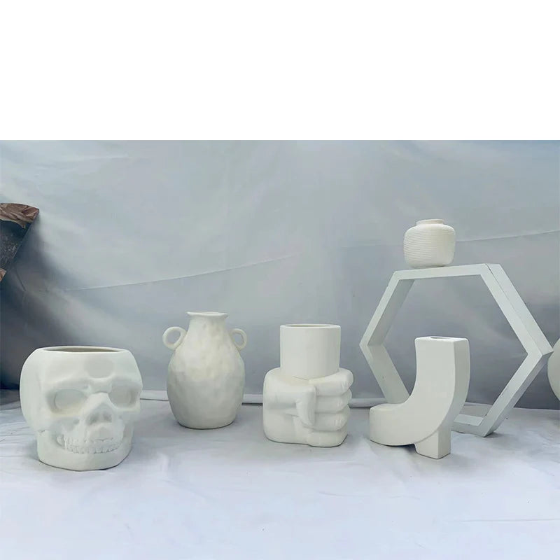 Planter Ceramic Skull Design