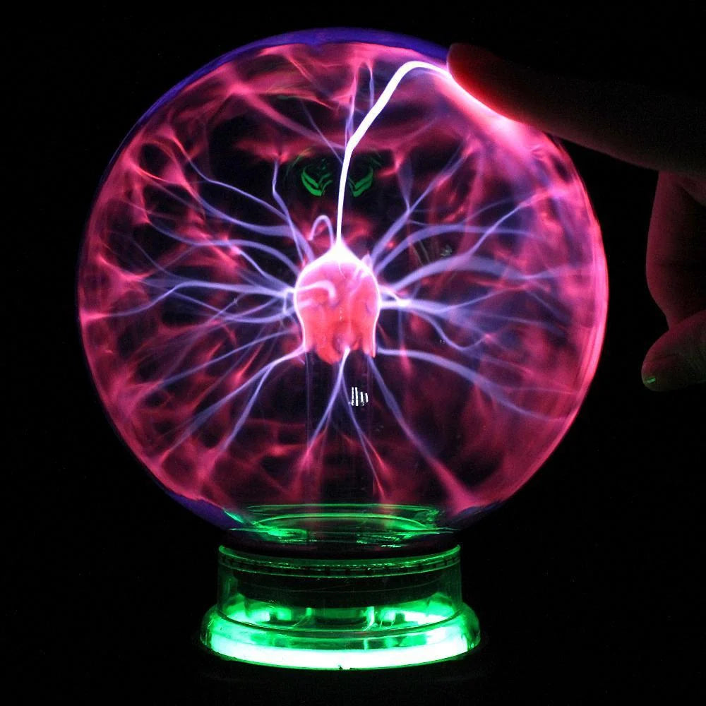 Plasma Ball Night Light Touch-Activated USB/Battery Powered