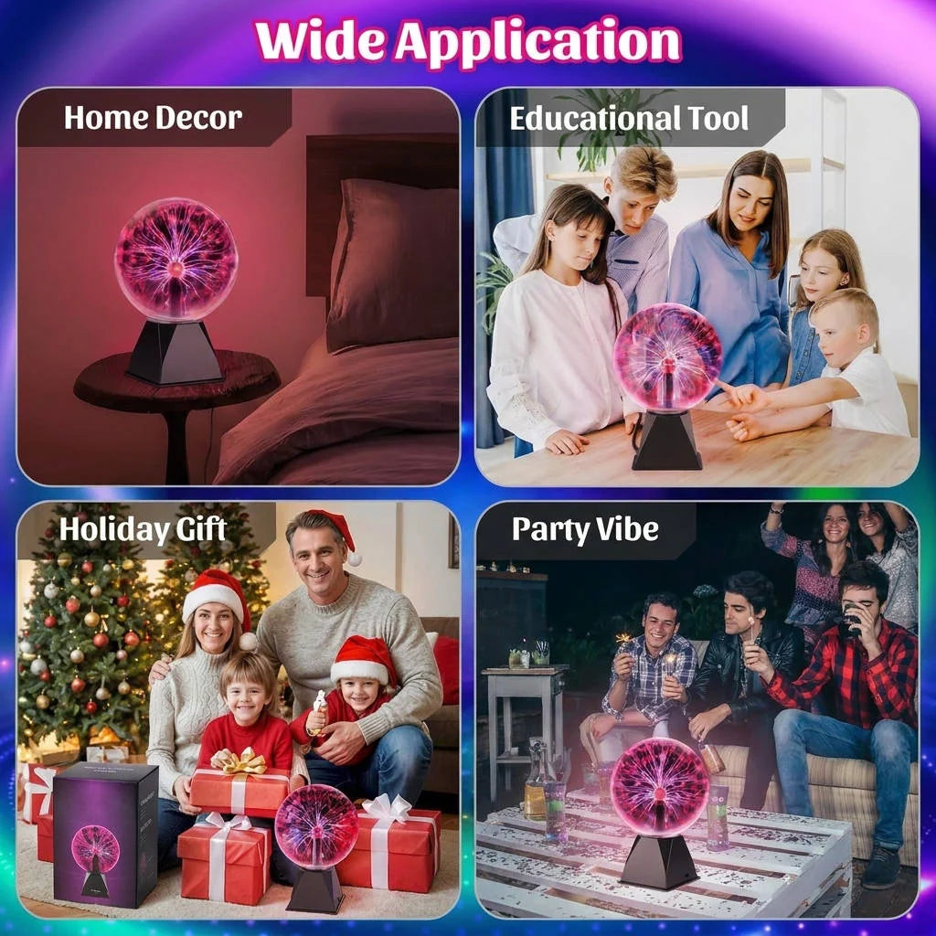 Plasma Globe Lamp 8 Inch Touch & Sound Activated
