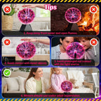 Plasma Globe Lamp 8 Inch Touch & Sound Activated