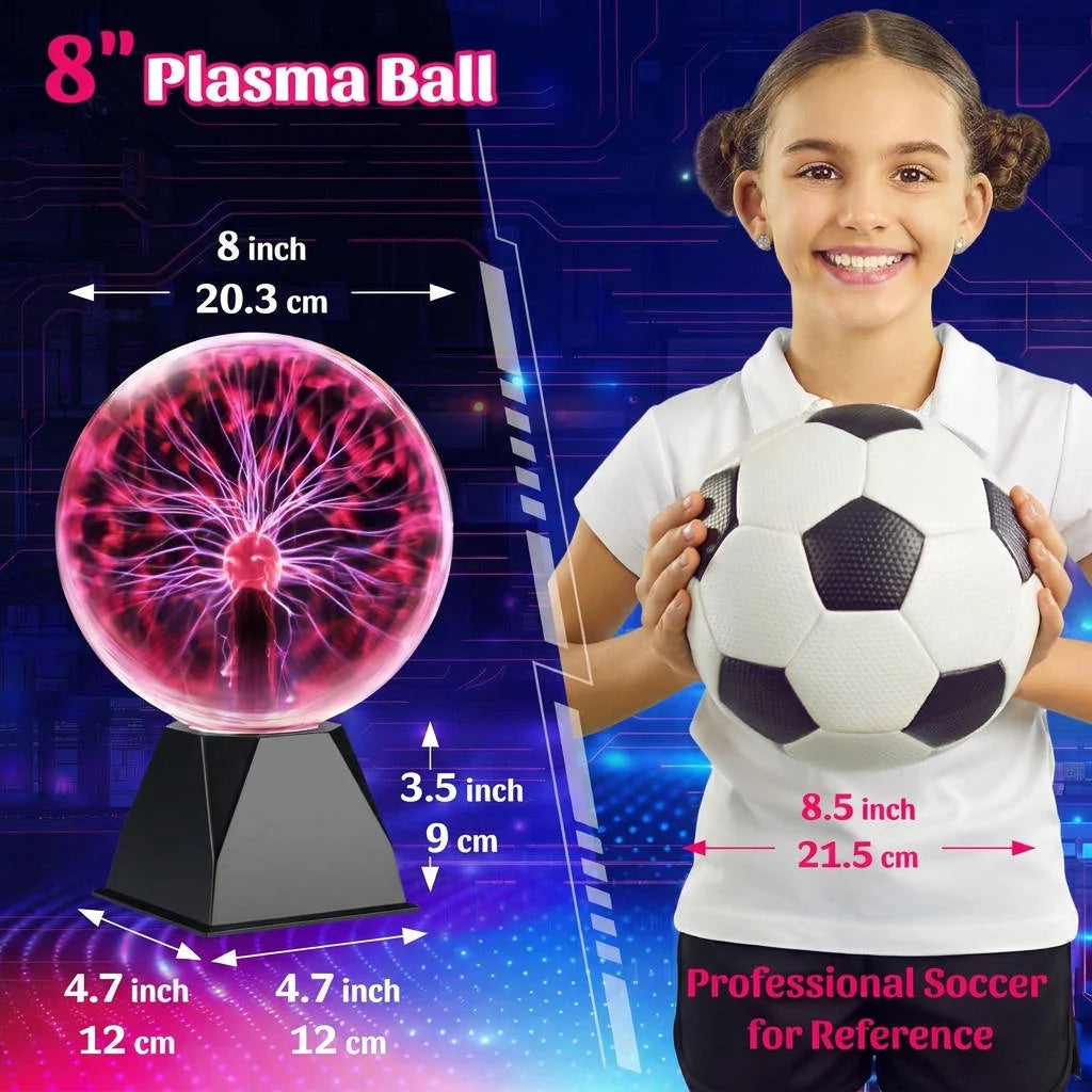 Plasma Globe Lamp 8 Inch Touch & Sound Activated