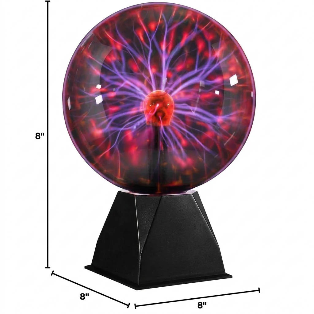 Plasma Globe Touch & Sound-Activated 8 Inch Glass