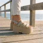 Platform Sandals 4.3-Inch Chunky Heel Adjustable Straps Open-Toe Design