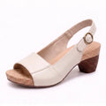 Platform Sandals Round Toe Faux Leather Non-Slip