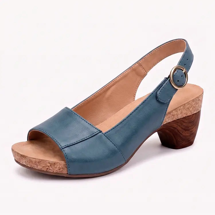 Platform Sandals Round Toe Faux Leather Non-Slip